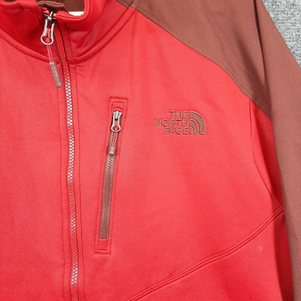 The North Face Fleece Jacket Men's 2XL Full Zip Lightweight Zip Turtleneck Red